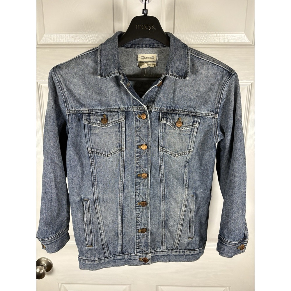 Madewell The Oversized Jean Jacket Womens Size S Small Blue Denim Trucker L8934